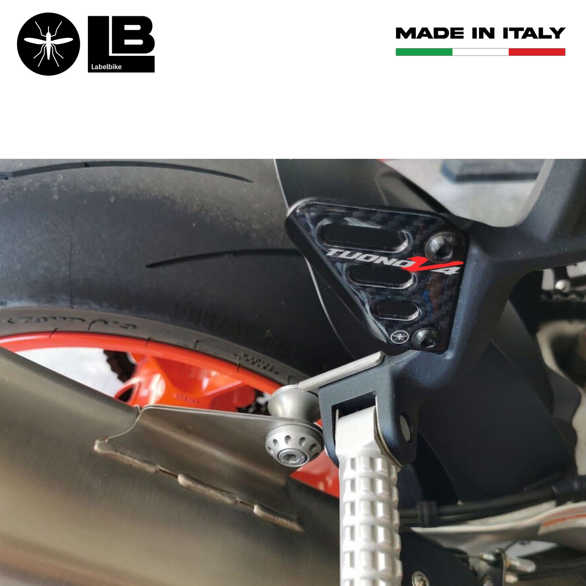 Adesivi 3D In Resina Labelbike Per Aprilia Tuono 457 2025 – Protezione Laterale Serbatoio Nera, Made In Italy, Antigraffio