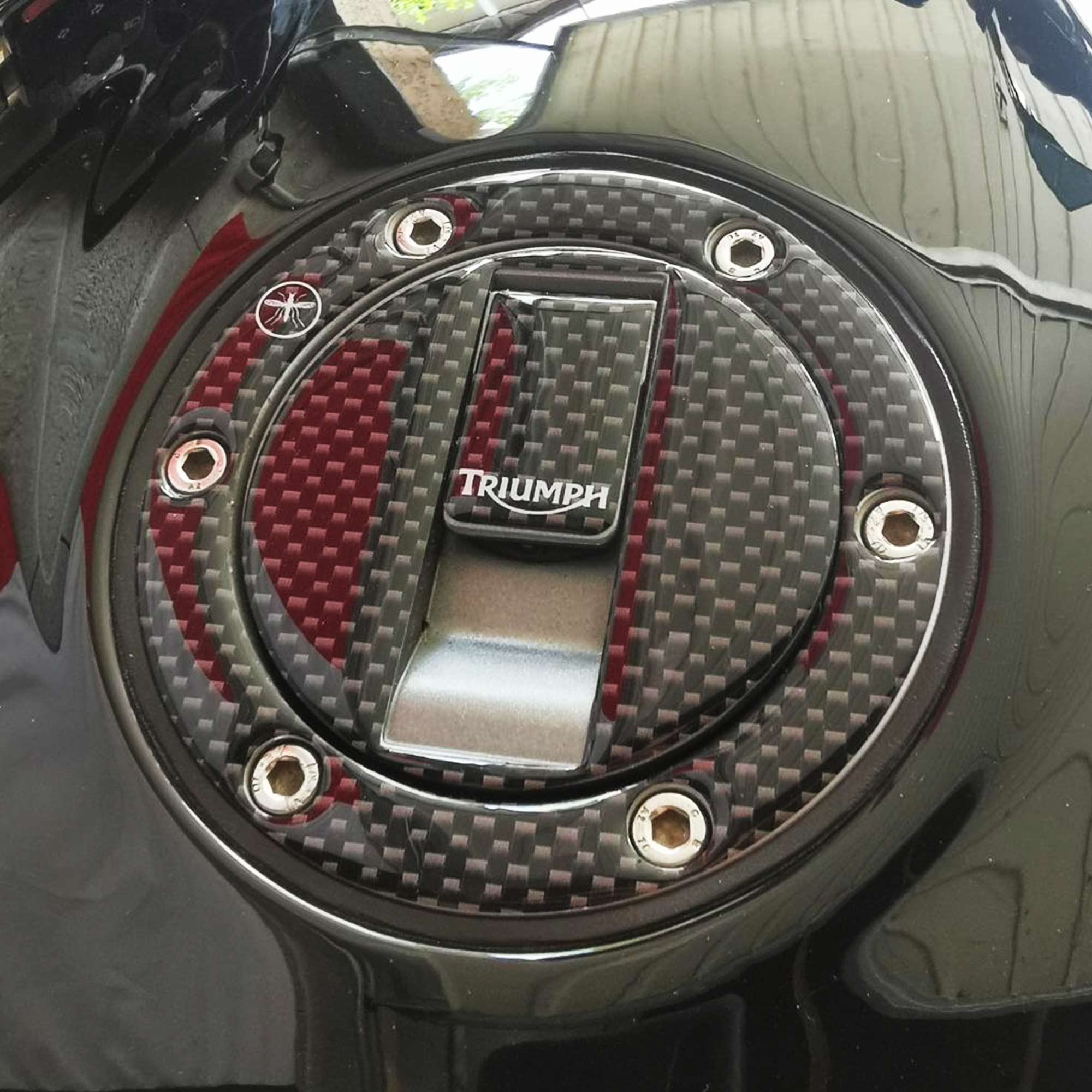 Protection Scratches Fuel Cap triumph Stickers Resin 3D Carbon for