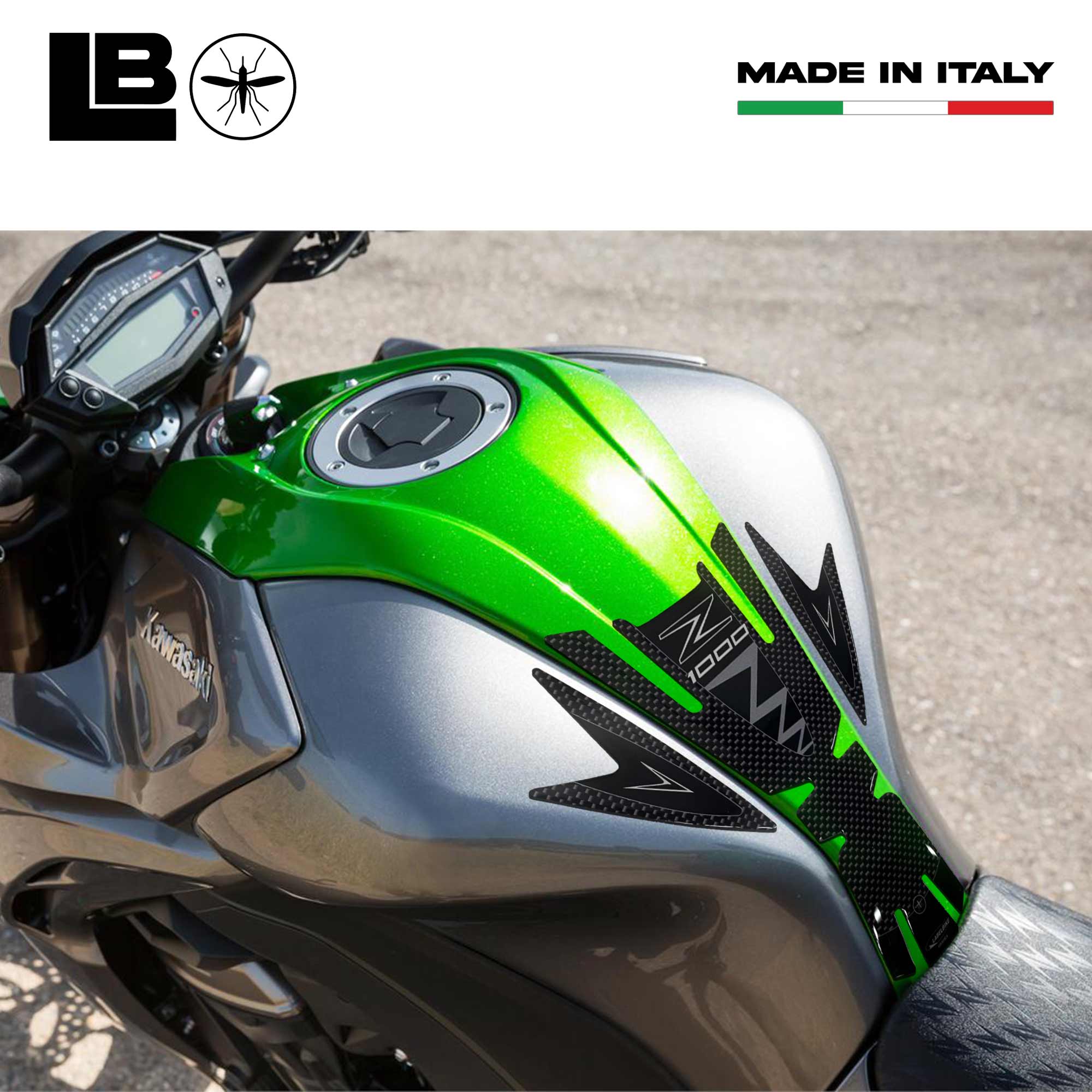③ 3D Resin Coated Motorcycle Tank Pad Compatible With KAWASAKI Z1000