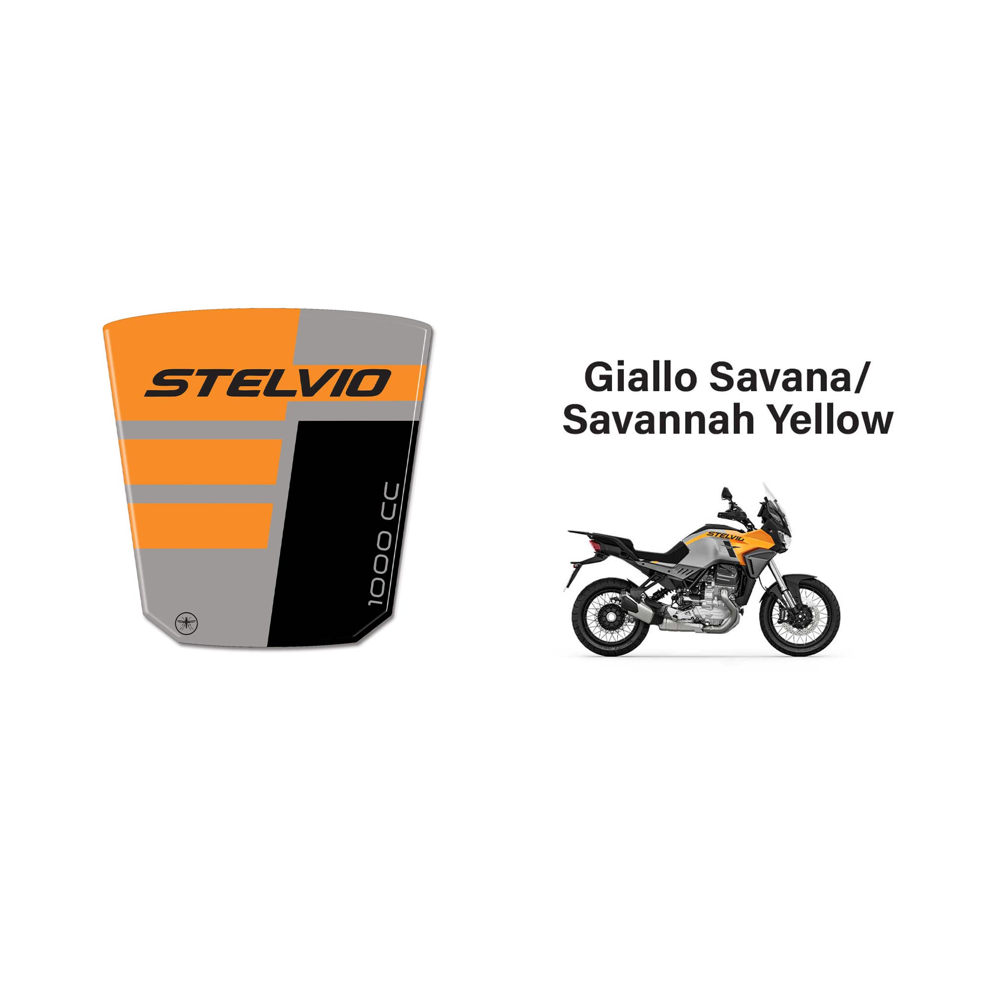 Paraserbatoio Adesivi 3D per Moto Guzzi Stelvio 2024-2026 Giallo Savana