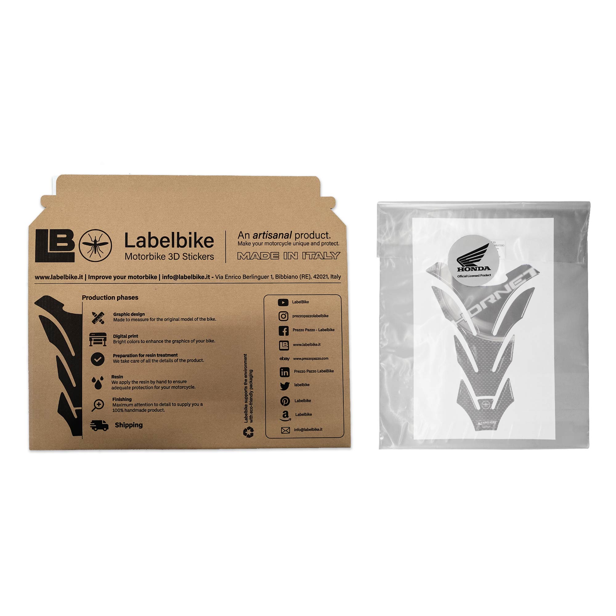 Labelbike 3D Carbon Fiber Adhesive Fender Tank Protector For Honda