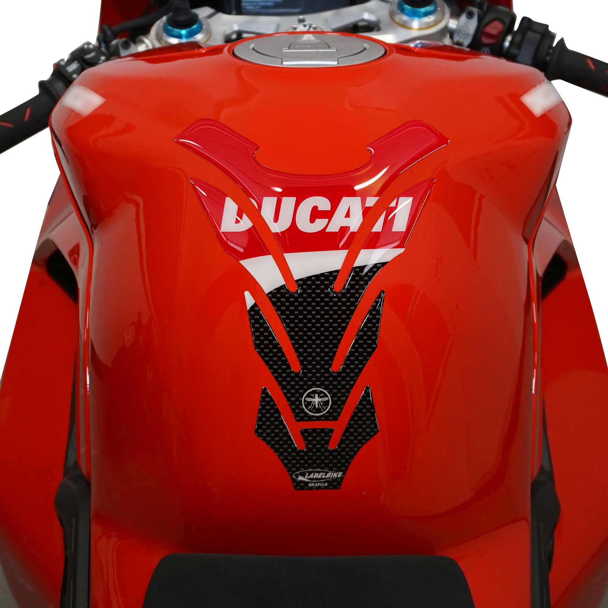 Tank Adhesive Resin Carbon Fiber Red for Ducati Motorcycle