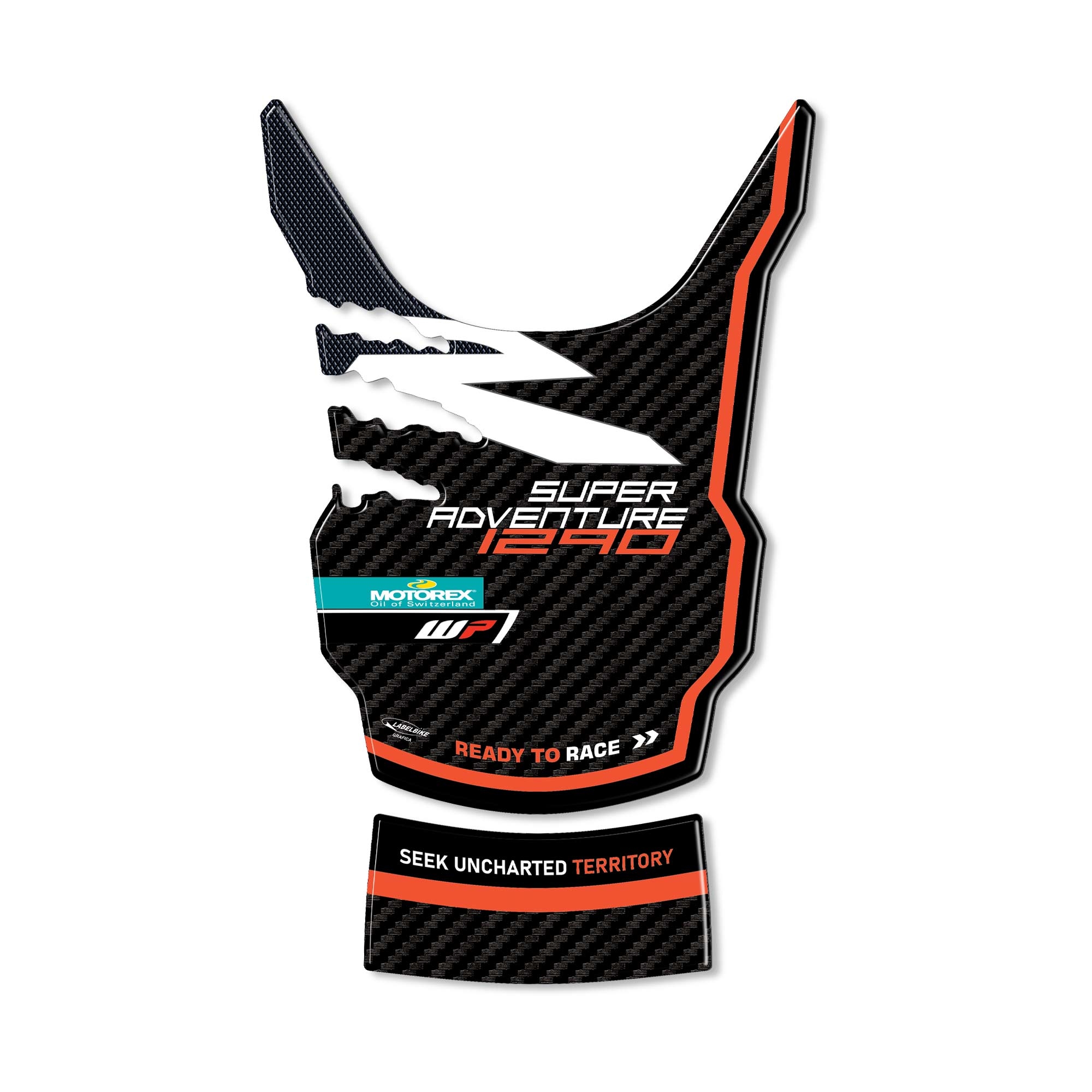 Resin Bike Adesivi Moto Compatibile con KTM 1290 Super Adventure S 2021-2025. Protezione Centrale Parafango Anteriore Moto da Urti e Graffi. Adesivo Resinato con Effetto 3D