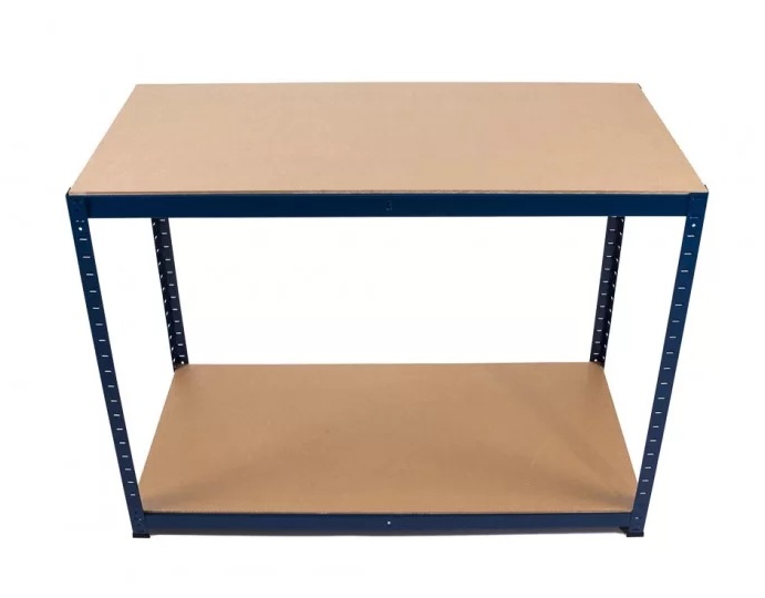 Image of Banco da lavoro, Tavolo da Lavoro da Officina in Acciaio con Ripiano in MDF, Super Resistente e Solido, per Garage, Offi