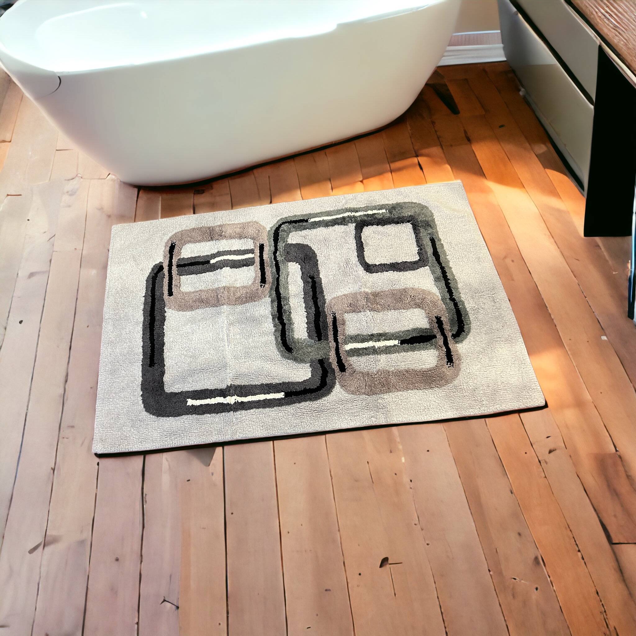 Rayen, Tappeto da bagno, Tappeto doccia/vasca, Morbido e imbottito, Base antiscivolo, con